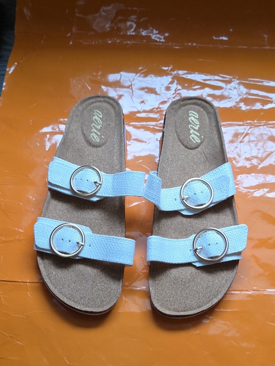aerie Shoes - Nwot! Aerie Woven Texture Straps  White Sandals